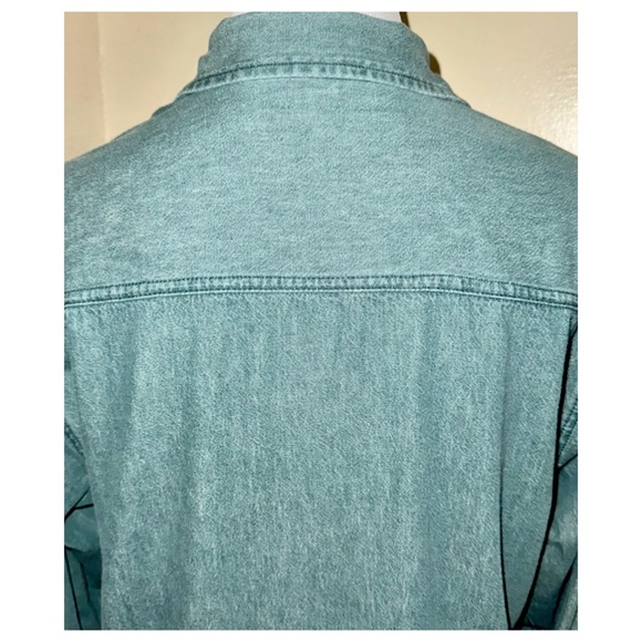 Vintage 80s Kikomo Long Sleeve Denim Shirt, Sz M - Picture 7 of 11